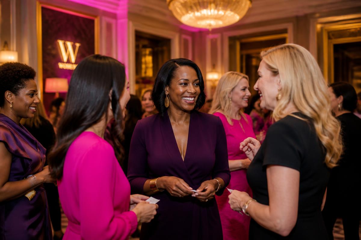 Women connecting at a Purses Pumps and Power Network event